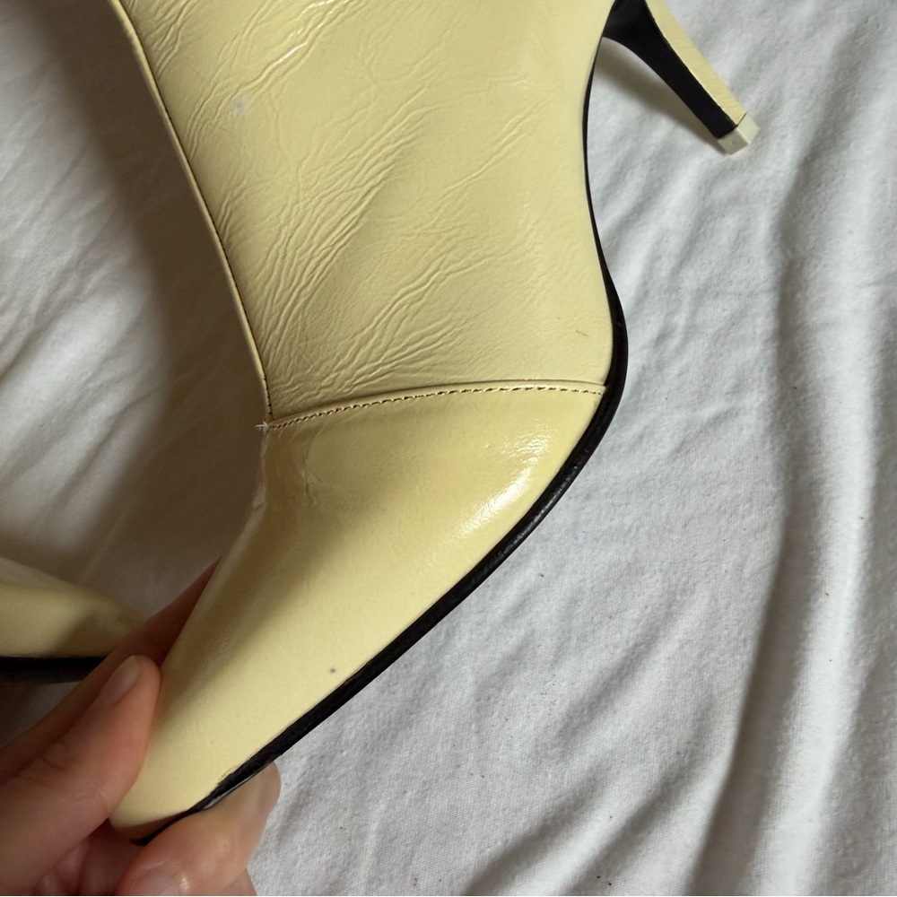 Rag & Bone Women’s Beha Crinkle Cream Leather Pointed-Toe Ankle Boots New $525 - Picture 8 of 15